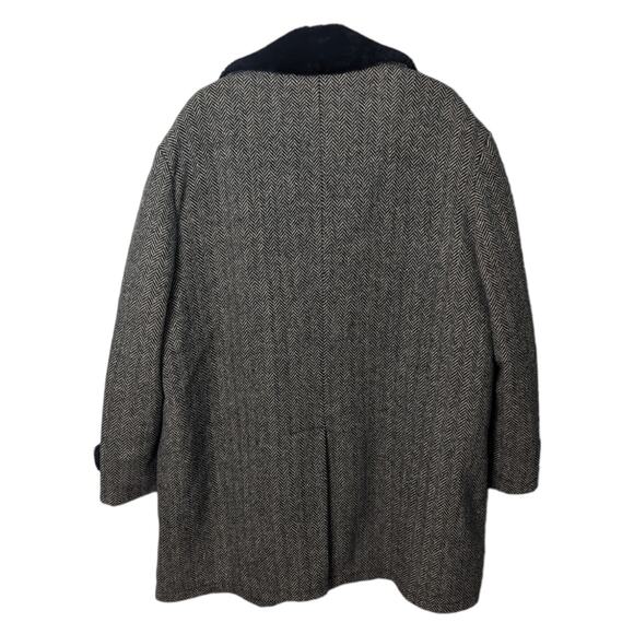 Vintage 60's Field & Stream Donegal Herringbone Tweed Wool  Faux Fur Collar 46 - Picture 2 of 9